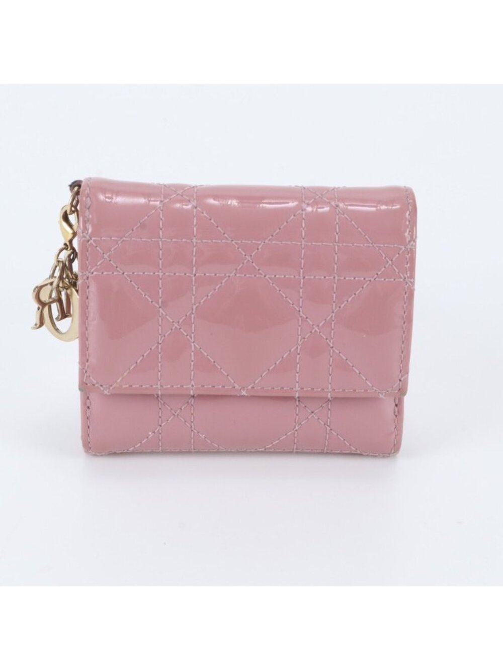 Dior Lady Lotus Wallet Leather Trifold Cannage